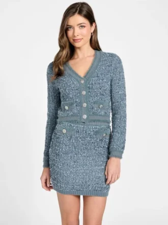 Gesteeld gebreid vest