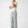 Gestreepte broek van linnenmix Gestreepte broek van linnenmix