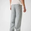 Gestreepte broek van linnenmix Gestreepte broek van linnenmix