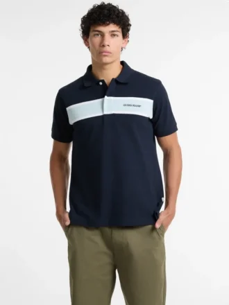 Gestreepte piqué-polo