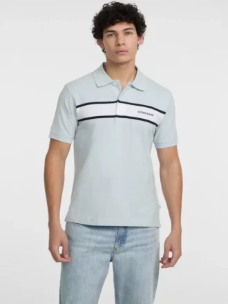 Gestreepte piqué-polo