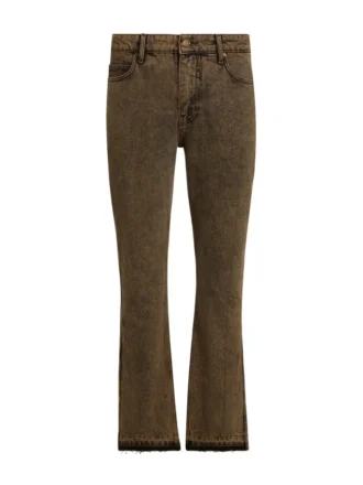 Getinte denim broek met uitlopende pijpen Getinte denim broek met uitlopende pijpen