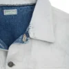 Geverfd denim jasje met franjes