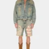 Gewaschene Denim-Trucker-Jacke Gewaschene Denim-Trucker-Jacke
