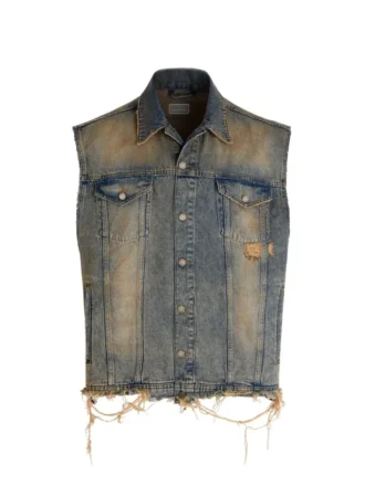 Gewaschenes denim-Gilet für Trucker