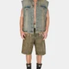 Gewaschenes denim-Gilet für Trucker Gewaschenes denim-Gilet für Trucker