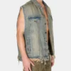 Gewaschenes denim-Gilet für Trucker Gewaschenes denim-Gilet für Trucker