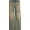 Gewassen denim utility broek Gewassen denim utility broek