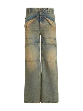 Gewassen denim utility broek Gewassen denim utility broek