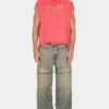 Gewassen denim utility broek Gewassen denim utility broek