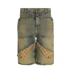 Gewassen denim utility short Gewassen denim utility short