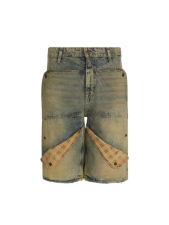 Gewassen denim utility short Gewassen denim utility short