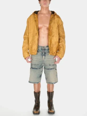 Gewassen denim utility short Gewassen denim utility short