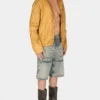 Gewassen denim utility short Gewassen denim utility short