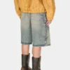 Gewassen denim utility short Gewassen denim utility short