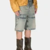 Gewassen denim utility short Gewassen denim utility short