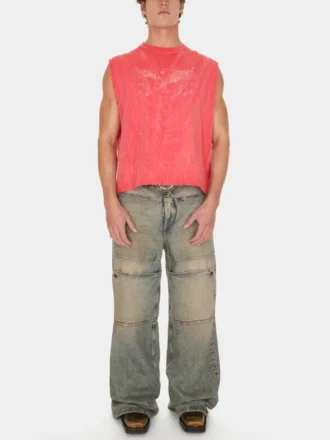 Gewassen T-shirt met print