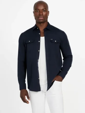 Gewassen twill overhemd