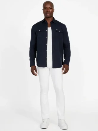 Gewassen twill overhemd