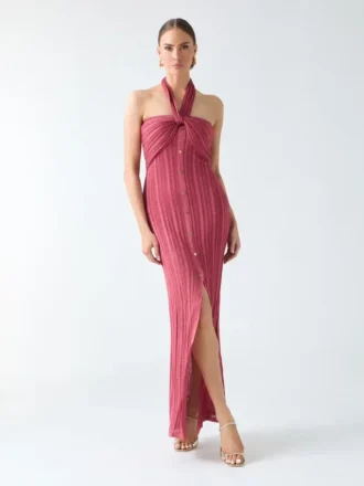 Gia halterjurk met lurex