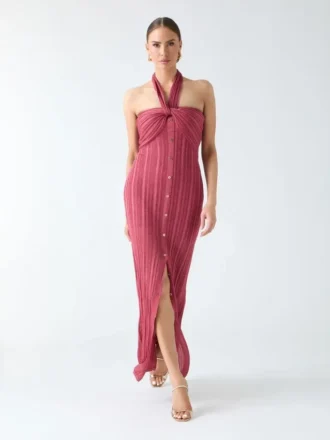 Gia halterjurk met lurex