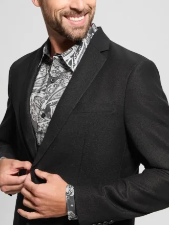 Glanzende twill blazer