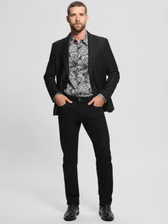 Glanzende twill blazer