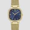 Goudkleurig analoog horloge met afgerond glas Goudkleurig analoog horloge met afgerond glas