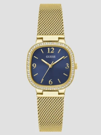 Goudkleurig analoog horloge met afgerond glas