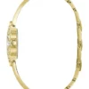 Goudkleurig analoog horloge met bloemmotief Goudkleurig analoog horloge met bloemmotief