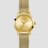 Goudkleurig analoog horloge met diamanten mesh-band Goudkleurig analoog horloge met diamanten mesh-band