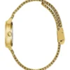 Goudkleurig analoog horloge met diamanten mesh-band Goudkleurig analoog horloge met diamanten mesh-band