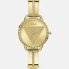 Goudkleurig analoog horloge met driehoekige bandbevestigingen