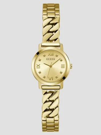 Goudkleurig analoog horloge met gemengde ketting