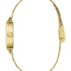 Goudkleurig analoog horloge met golvend patroon