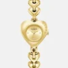 Goudkleurig analoog horloge met hart Goudkleurig analoog horloge met hart