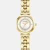 Goudkleurig analoog horloge met kralen Goudkleurig analoog horloge met kralen