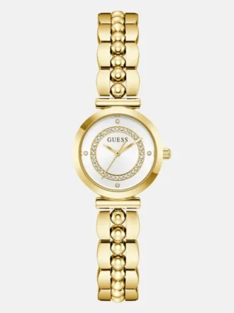 Goudkleurig analoog horloge met kralen
