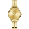 Goudkleurig analoog horloge met kristallen Goudkleurig analoog horloge met kristallen