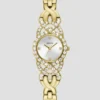 Goudkleurig analoog horloge met kristallen
