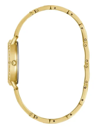 Goudkleurig analoog horloge met kristallen
