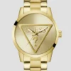 Goudkleurig analoog horloge met logo Goudkleurig analoog horloge met logo