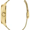 Goudkleurig analoog horloge met mesh-band