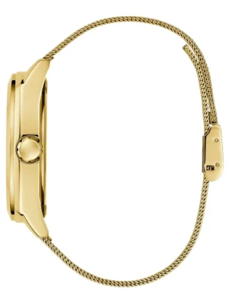 Goudkleurig analoog horloge met mesh-band