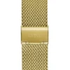 Goudkleurig analoog horloge met mesh-band