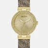 Goudkleurig analoog horloge met Quattro G-patroon