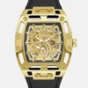 Goudkleurig analoog horloge met siliconenband
