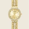 Goudkleurig analoog horloge met strass Goudkleurig analoog horloge met strass