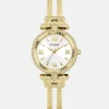 Goudkleurig analoog horloge met strass Goudkleurig analoog horloge met strass