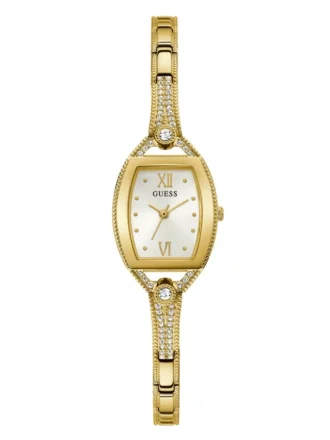 Goudkleurig analoog horloge met strass